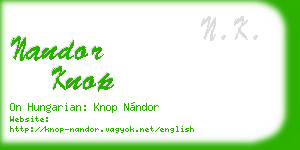 nandor knop business card